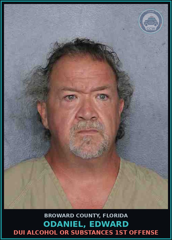 Booking mugshot of ODANIEL, EDWARD in Broward County