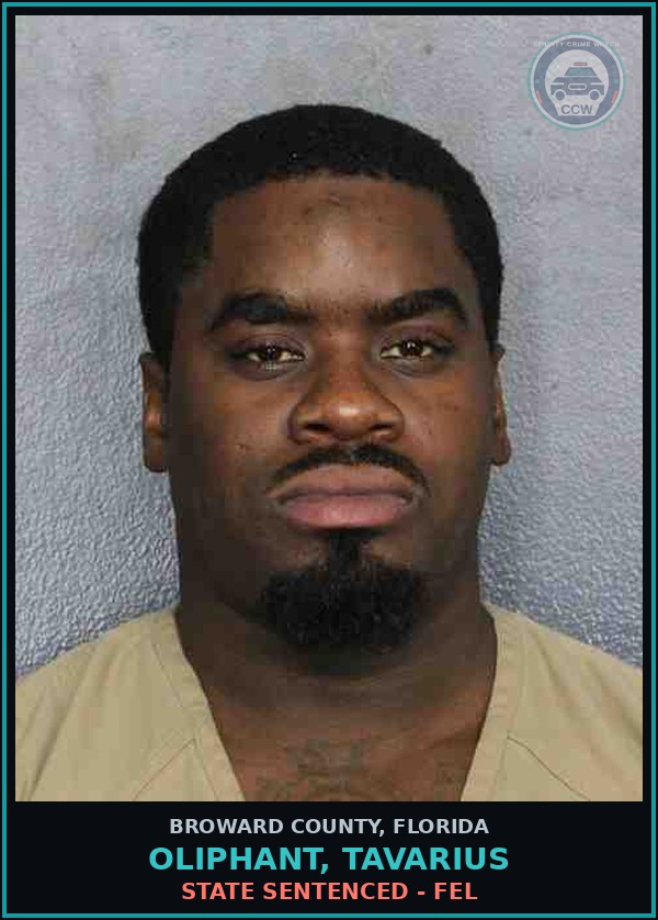 Booking mugshot of OLIPHANT, TAVARIUS in Broward County