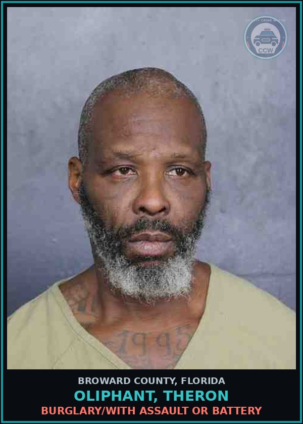 Booking mugshot of OLIPHANT, THERON in Broward County