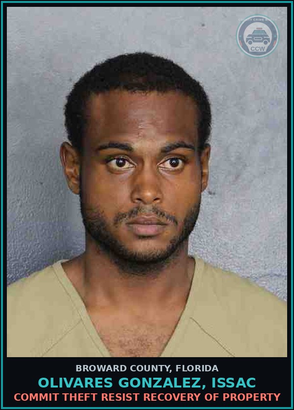 Booking mugshot of OLIVARES GONZALEZ, ISSAC in Broward County
