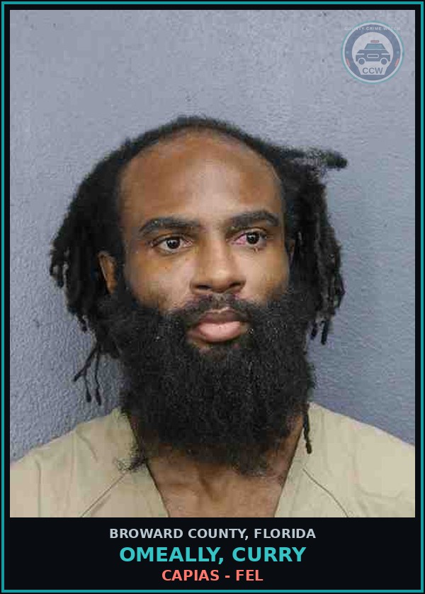 Booking mugshot of OMEALLY, CURRY in Broward County