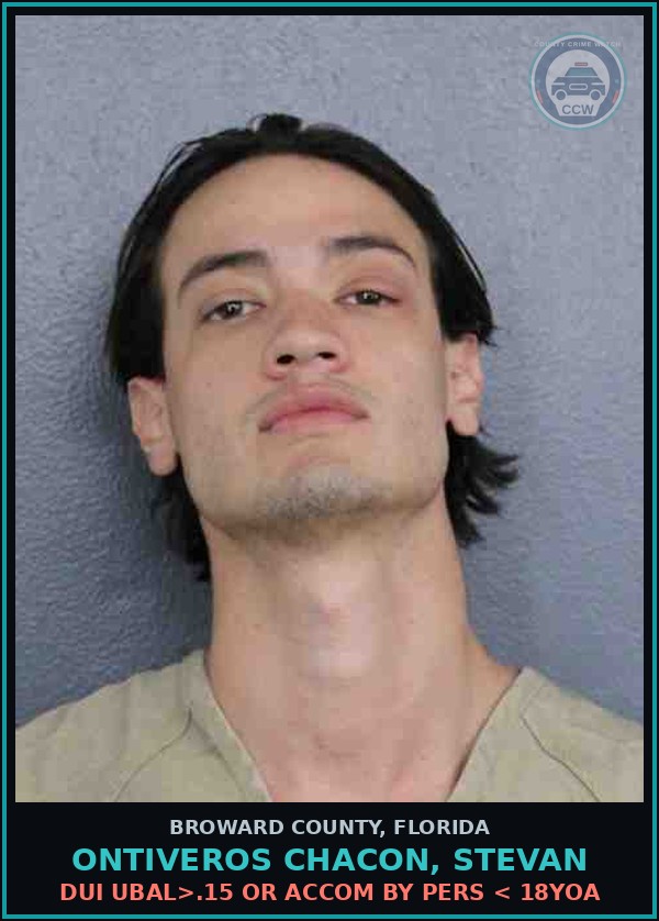 Booking mugshot of ONTIVEROS CHACON, STEVAN in Broward County