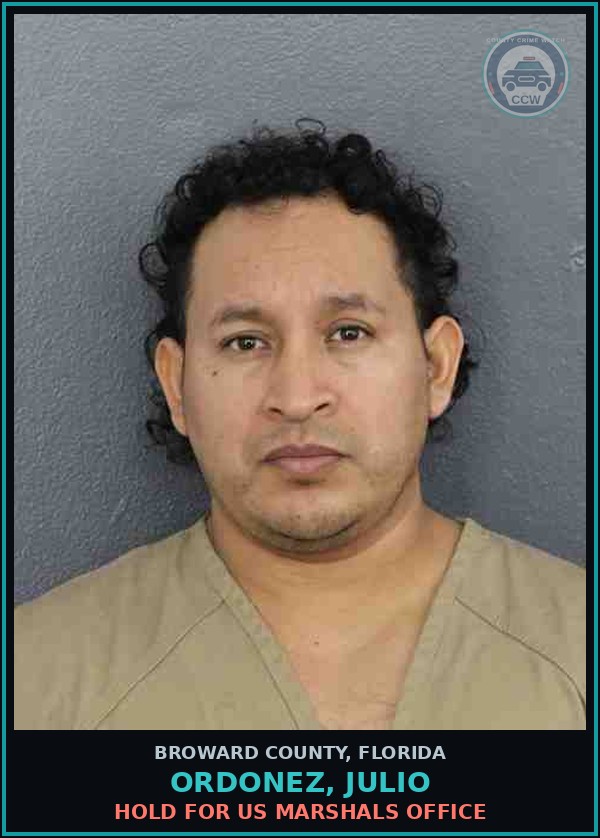 Booking mugshot of ORDONEZ, JULIO in Broward County