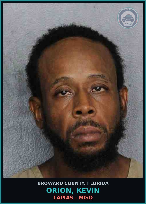 Booking mugshot of ORION, KEVIN in Broward County