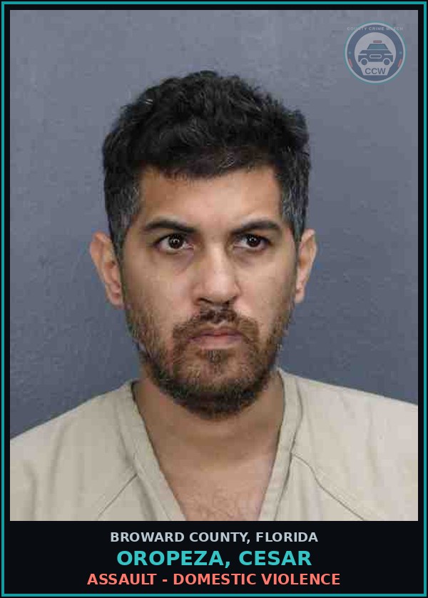Booking mugshot of OROPEZA, CESAR in Broward County