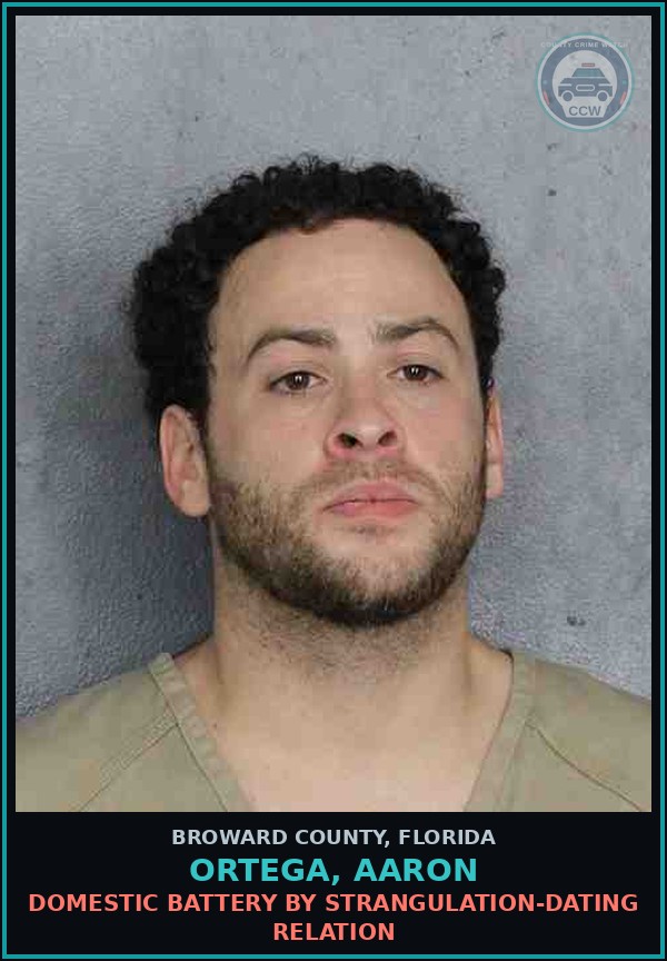 Booking mugshot of ORTEGA, AARON in Broward County
