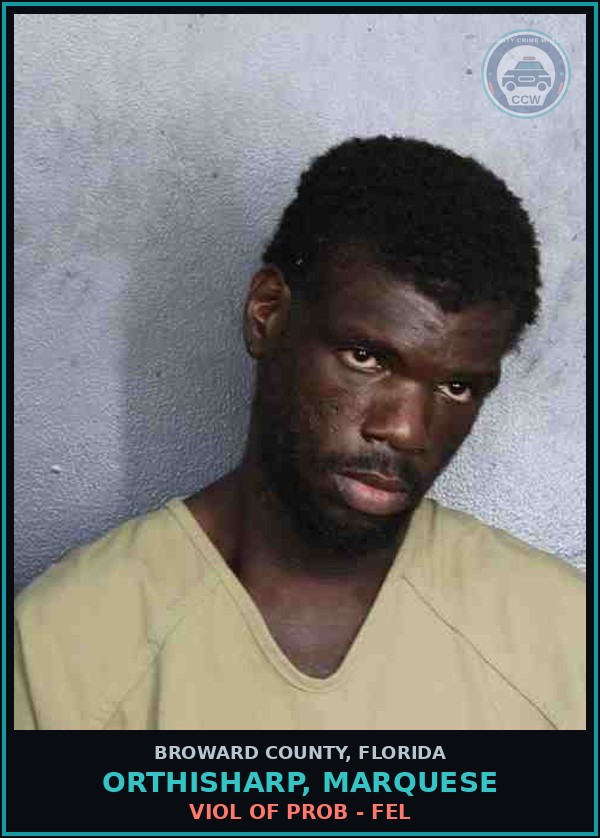 Booking mugshot of ORTHISHARP, MARQUESE in Broward County