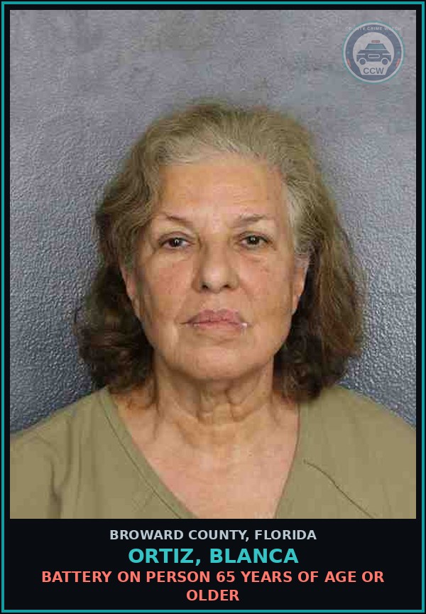 Booking mugshot of ORTIZ, BLANCA in Broward County