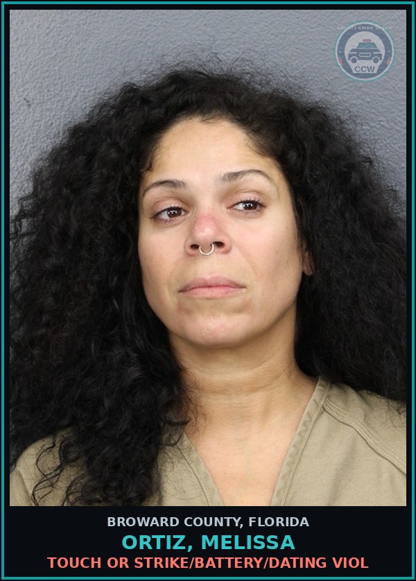 Booking mugshot of ORTIZ, MELISSA JOELL in Broward County