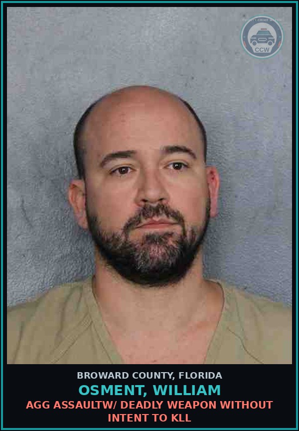 Booking mugshot of OSMENT, WILLIAM in Broward County