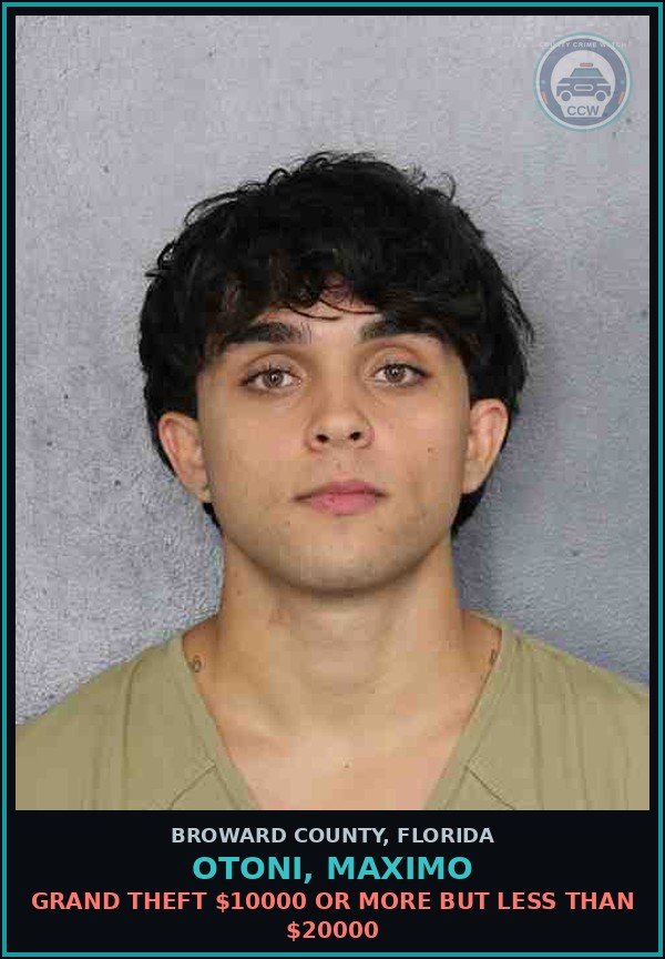 Booking mugshot of OTONI, MAXIMO in Broward County