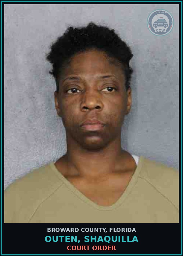 Booking mugshot of OUTEN, SHAQUILLA in Broward County