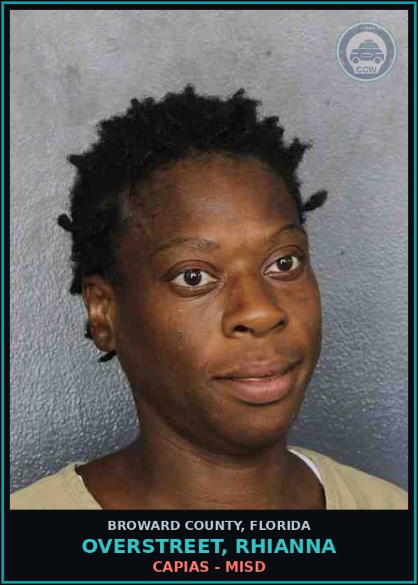 Booking mugshot of OVERSTREET, RHIANNA in Broward County