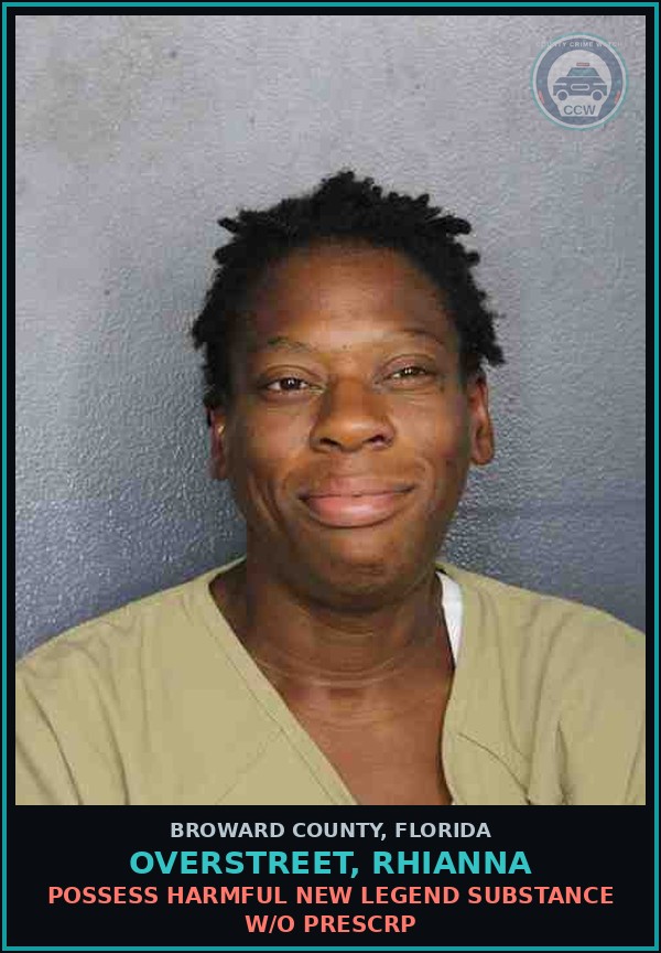 Booking mugshot of OVERSTREET, RHIANNA in Broward County