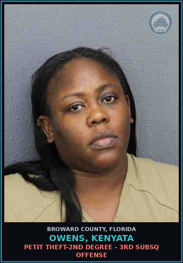 Booking mugshot of OWENS, KENYATA in Broward County