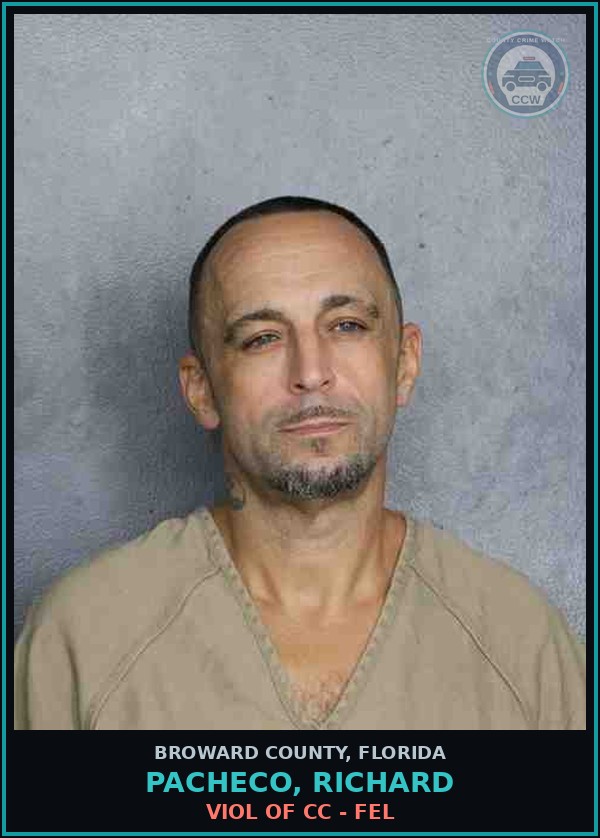Booking mugshot of PACHECO, RICHARD in Broward County