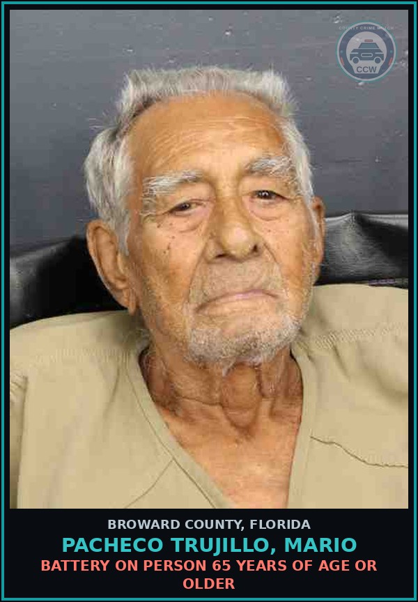 Booking mugshot of PACHECO TRUJILLO, MARIO in Broward County