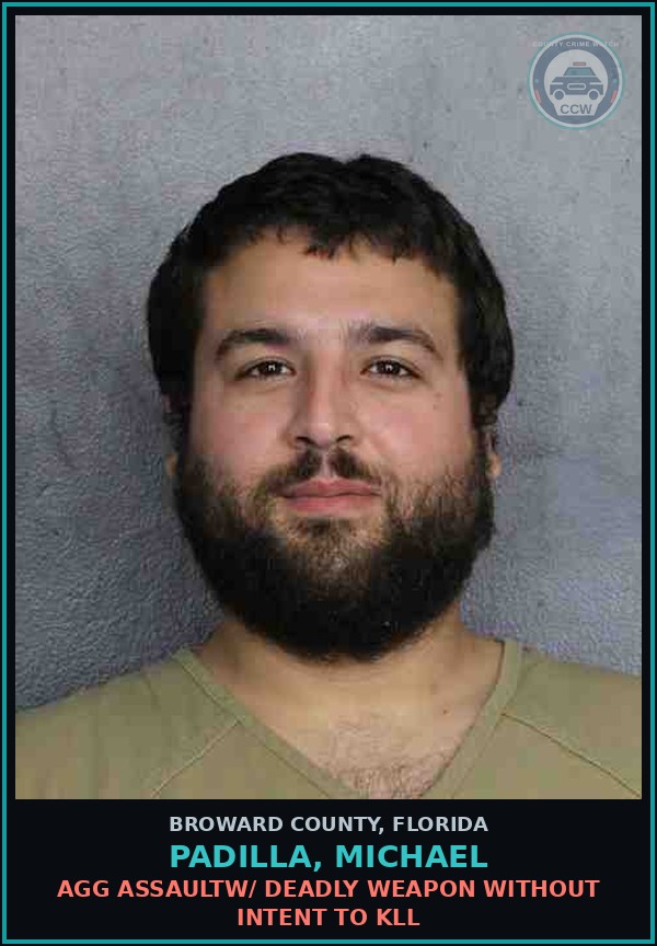Booking mugshot of PADILLA, MICHAEL in Broward County
