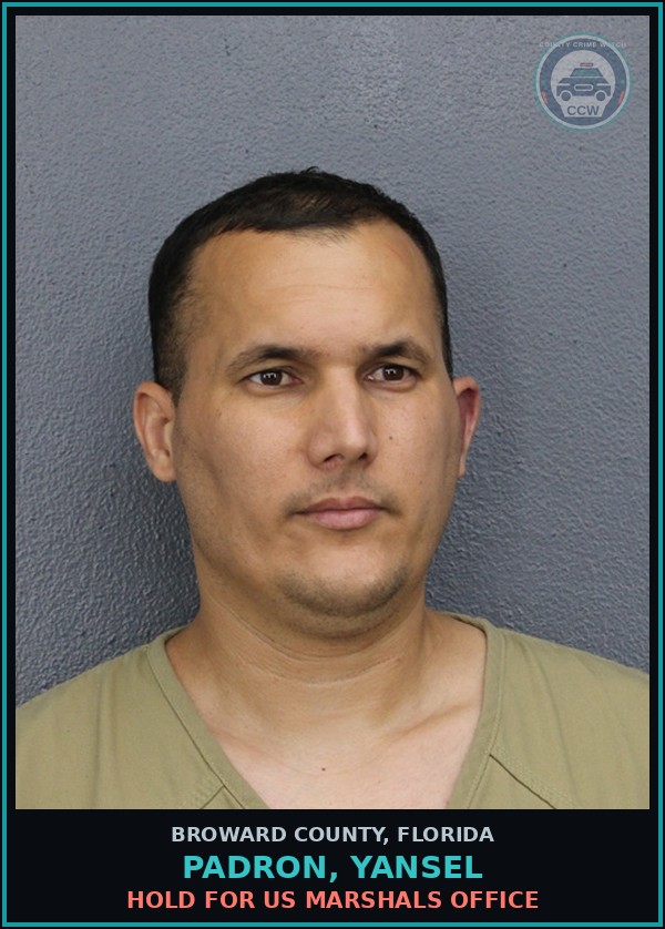 Booking mugshot of PADRON, YANSEL in Broward County