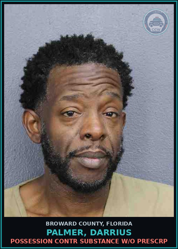 Booking mugshot of PALMER, DARRIUS in Broward County