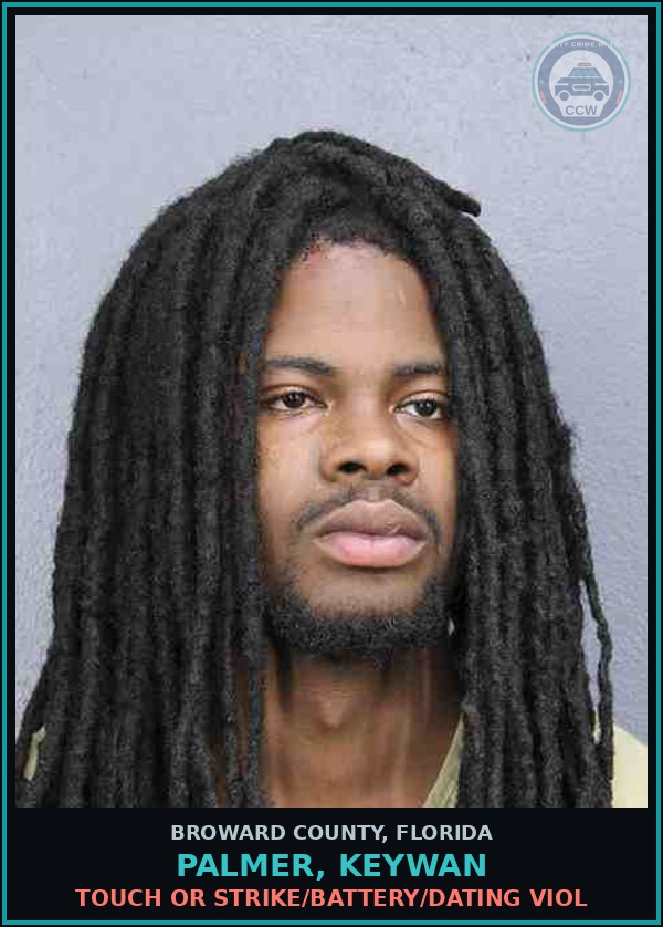 Booking mugshot of PALMER, KEYWAN in Broward County