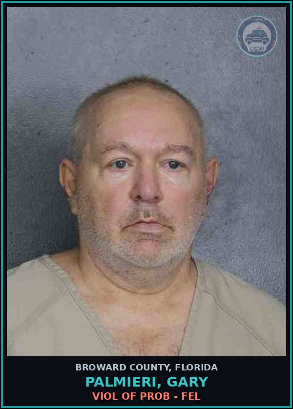 Booking mugshot of PALMIERI, GARY in Broward County