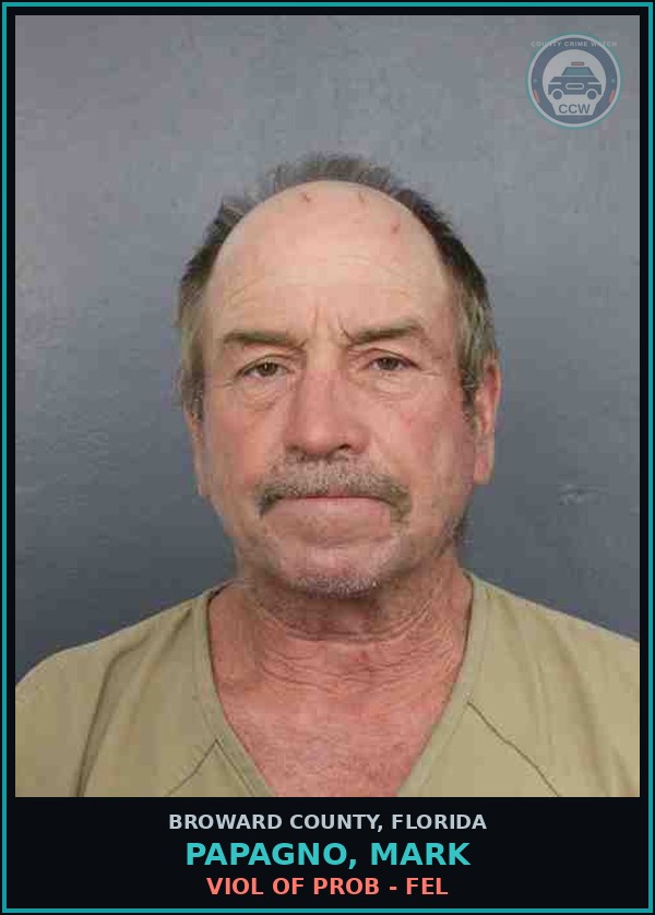 Booking mugshot of PAPAGNO, MARK in Broward County