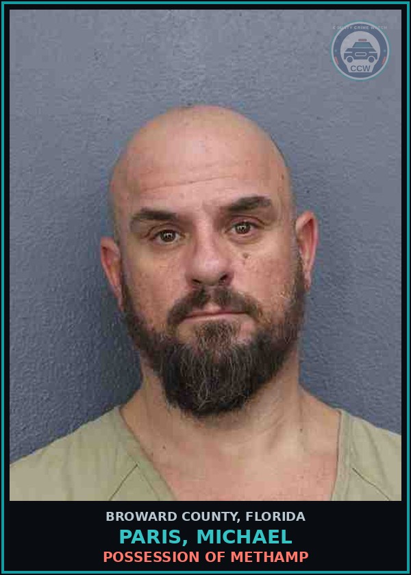 Booking mugshot of PARIS, MICHAEL in Broward County