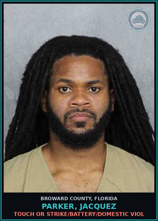 Booking mugshot of PARKER, JACQUEZ in Broward County
