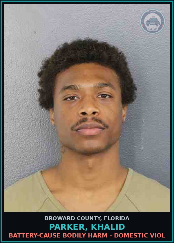 Booking mugshot of PARKER, KHALID in Broward County