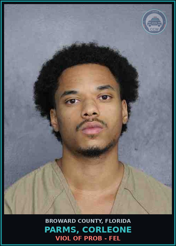 Booking mugshot of PARMS, CORLEONE in Broward County