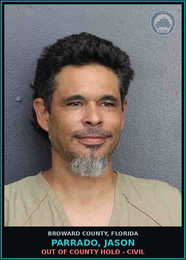 Booking mugshot of PARRADO, JASON in Broward County