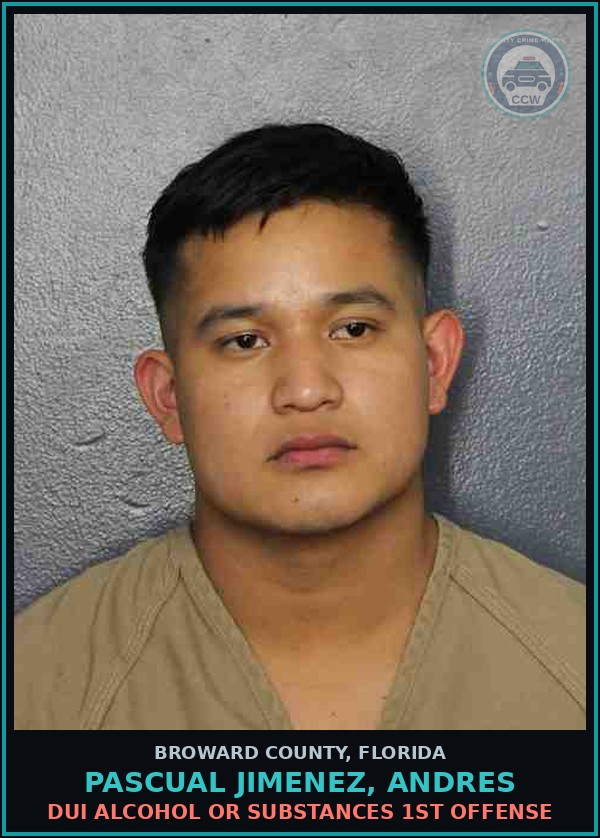 Booking mugshot of PASCUAL JIMENEZ, ANDRES in Broward County