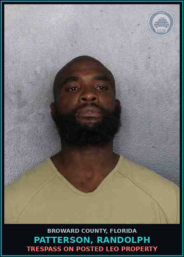 Booking mugshot of PATTERSON, RANDOLPH in Broward County