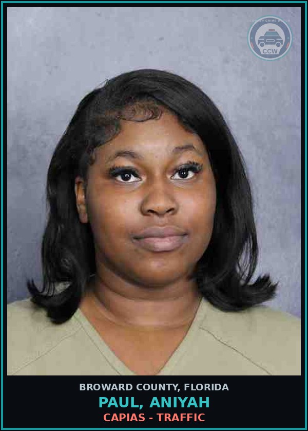 Booking mugshot of PAUL, ANIYAH in Broward County