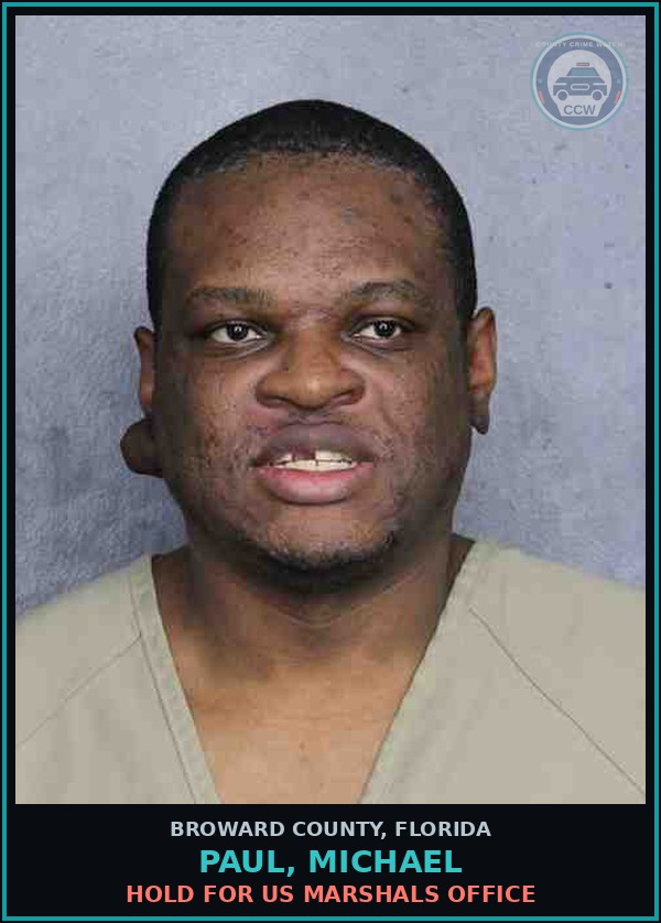 Booking mugshot of PAUL, MICHAEL in Broward County