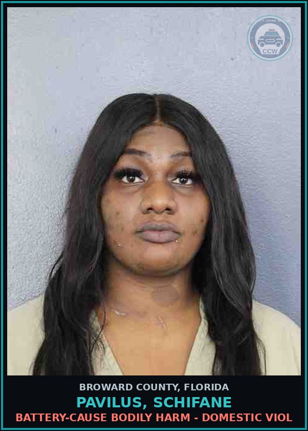 Booking mugshot of PAVILUS, SCHIFANE in Broward County