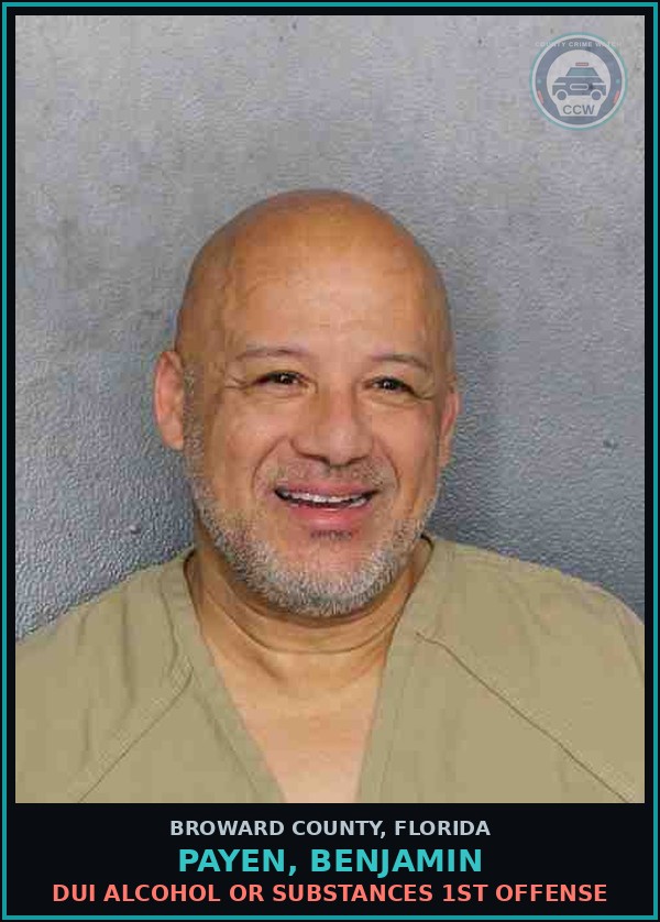 Booking mugshot of PAYEN, BENJAMIN in Broward County