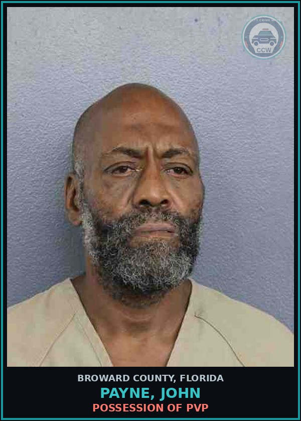 Booking mugshot of PAYNE, JOHN in Broward County