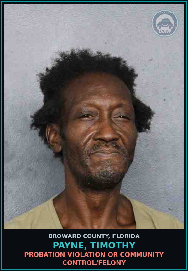 Booking mugshot of PAYNE, TIMOTHY in Broward County