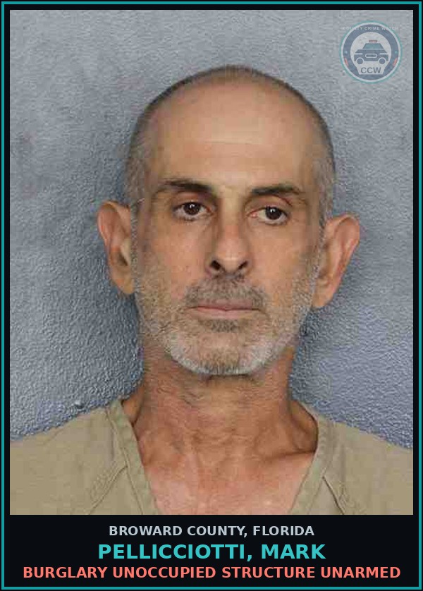 Booking mugshot of PELLICCIOTTI, MARK in Broward County
