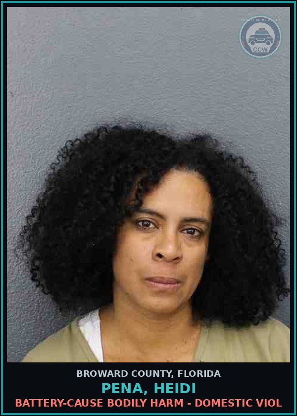 Booking mugshot of PENA, HEIDI in Broward County