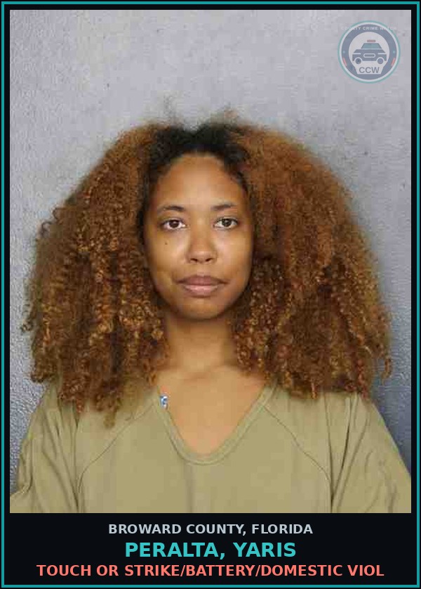 Booking mugshot of PERALTA, YARIS in Broward County