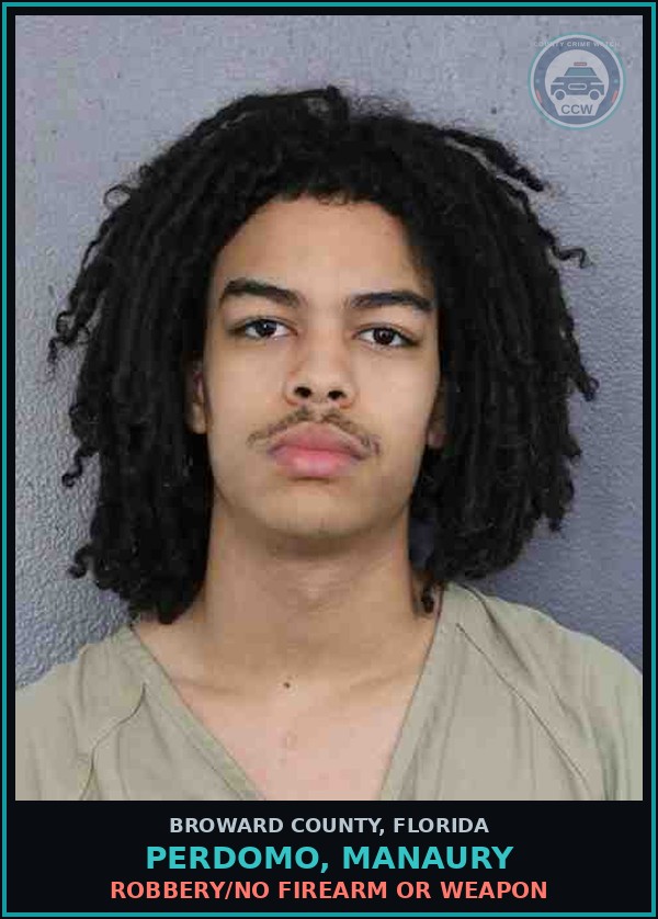Booking mugshot of PERDOMO, MANAURY in Broward County