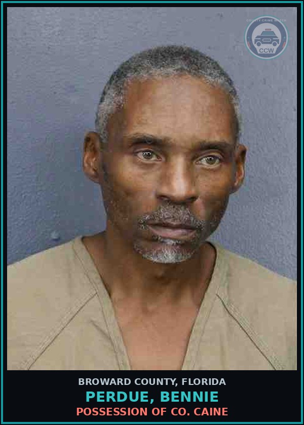 Booking mugshot of PERDUE, BENNIE in Broward County