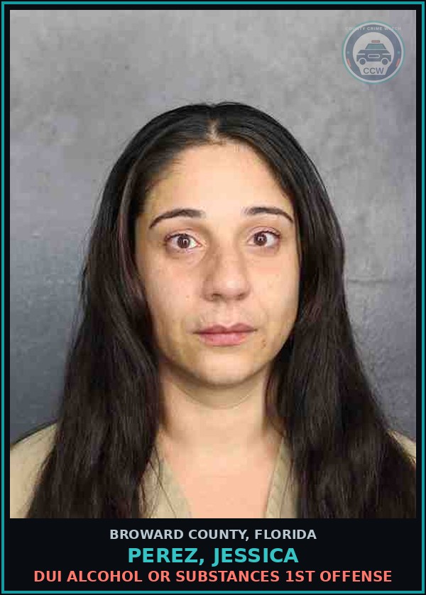 Booking mugshot of PEREZ, JESSICA in Broward County