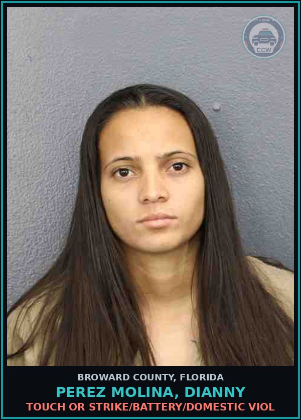 Booking mugshot of PEREZ MOLINA, DIANNY in Broward County