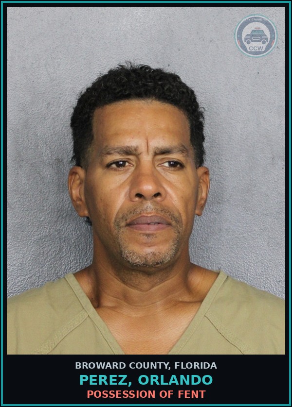 Booking mugshot of PEREZ, ORLANDO in Broward County