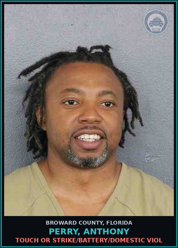 Booking mugshot of PERRY, ANTHONY in Broward County