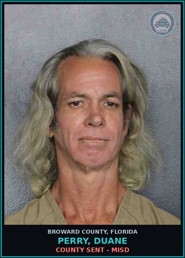 Booking mugshot of PERRY, DUANE in Broward County